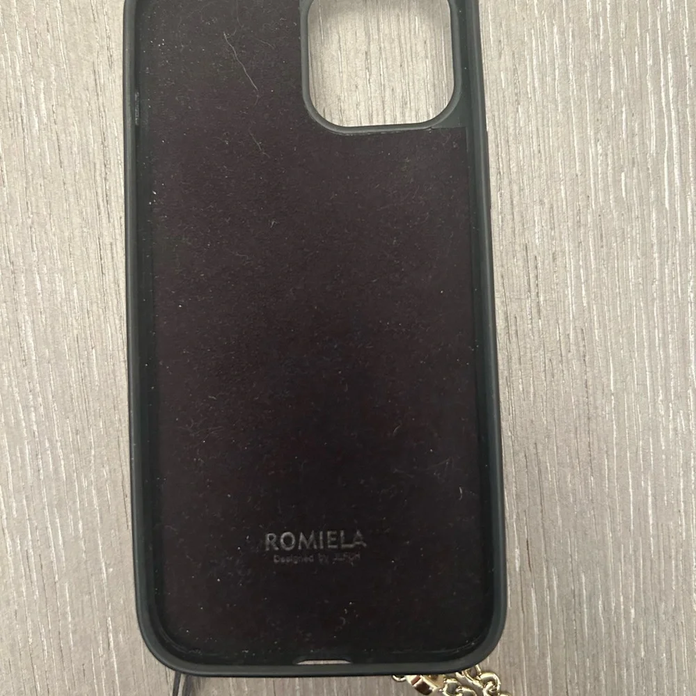 Stylish Black Leather Phone Case with Strap I Phone‎ 12